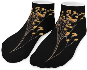 Yellow Dried Flowers Low Cut Ankle Socks Casual Liner Sock Pack Non Slip Invisible For Men Women