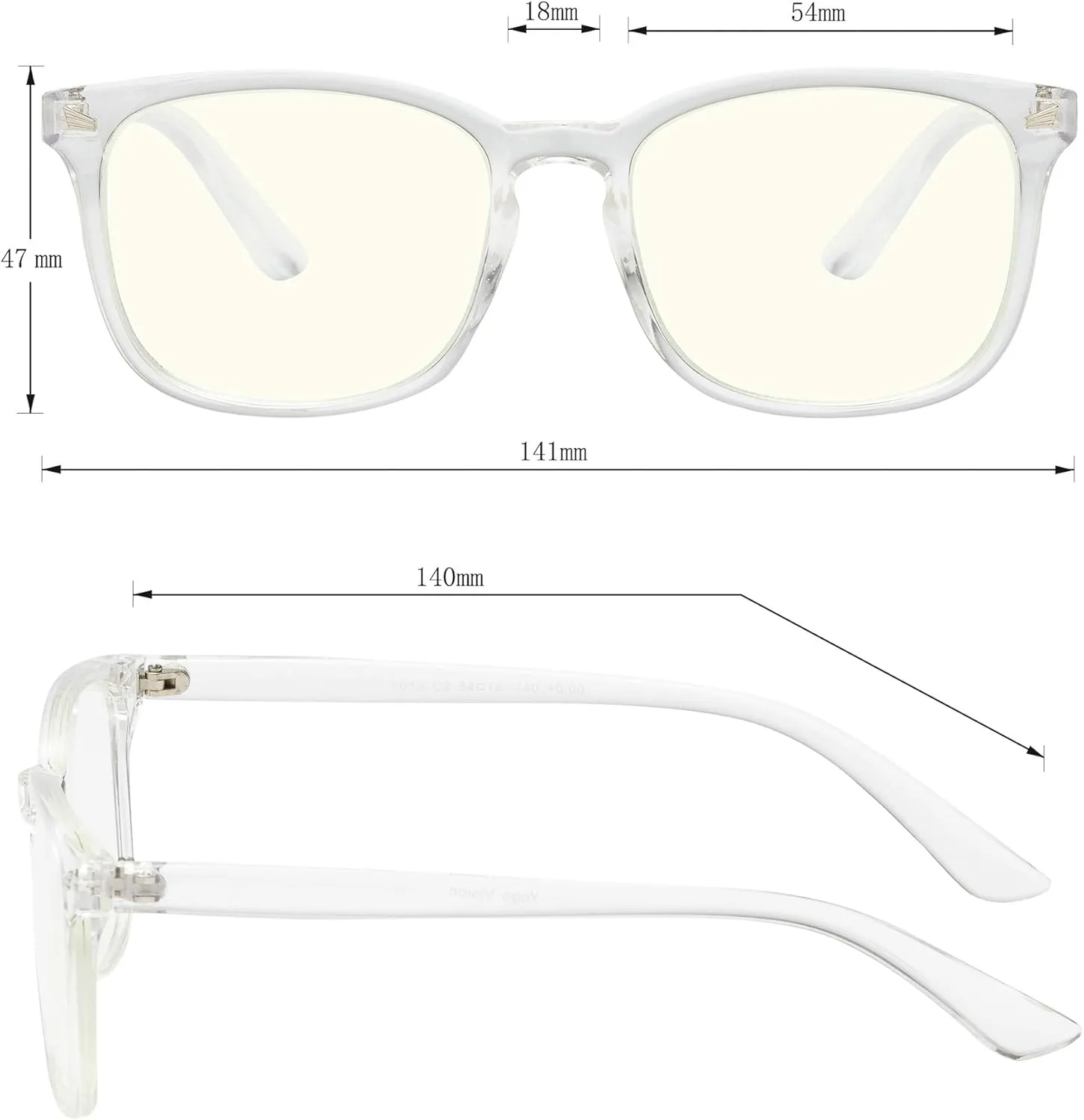 Yogo Vision Blue Light Blocking Computer Glasses Anti Glare Reduce Eyestrain Eyeglasses for Men and Women