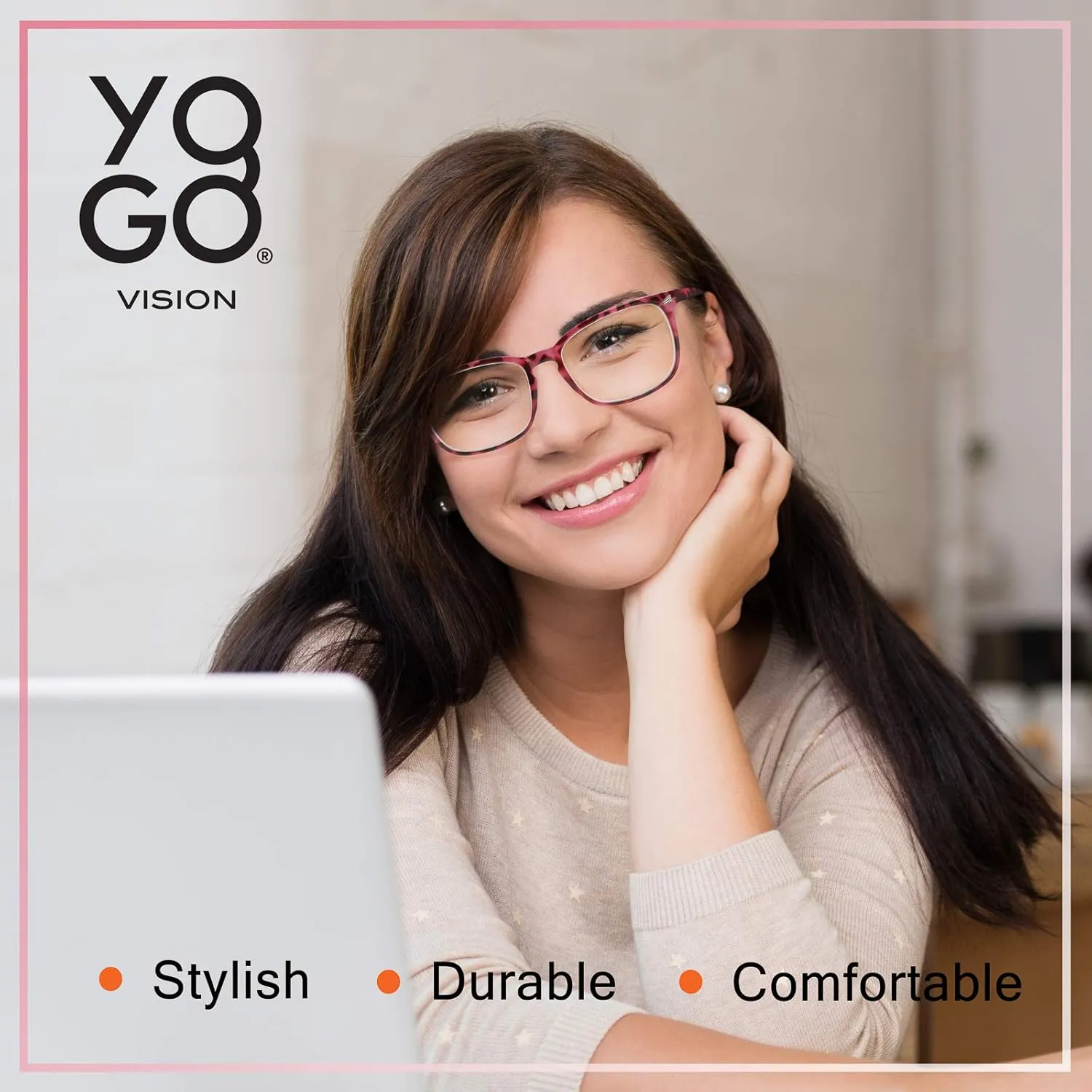Yogo Vision Blue Light Blocking Computer Glasses Anti Glare Reduce Eyestrain Eyeglasses for Men and Women