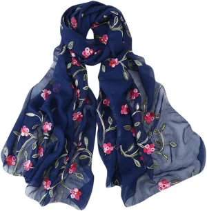 YOLAI Silk Scarves For Women Floral Print Satin Long Scarf For Headscarf Hair Wraps Shawl Fashion (White, One size)