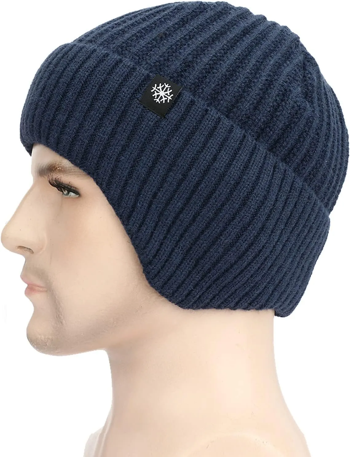 YOLAI Women Knit Hat with Brim Pom-Pom Beanie Hats Soft Warm Slouchy Beanie Cap with Visor for Winter Outdoor