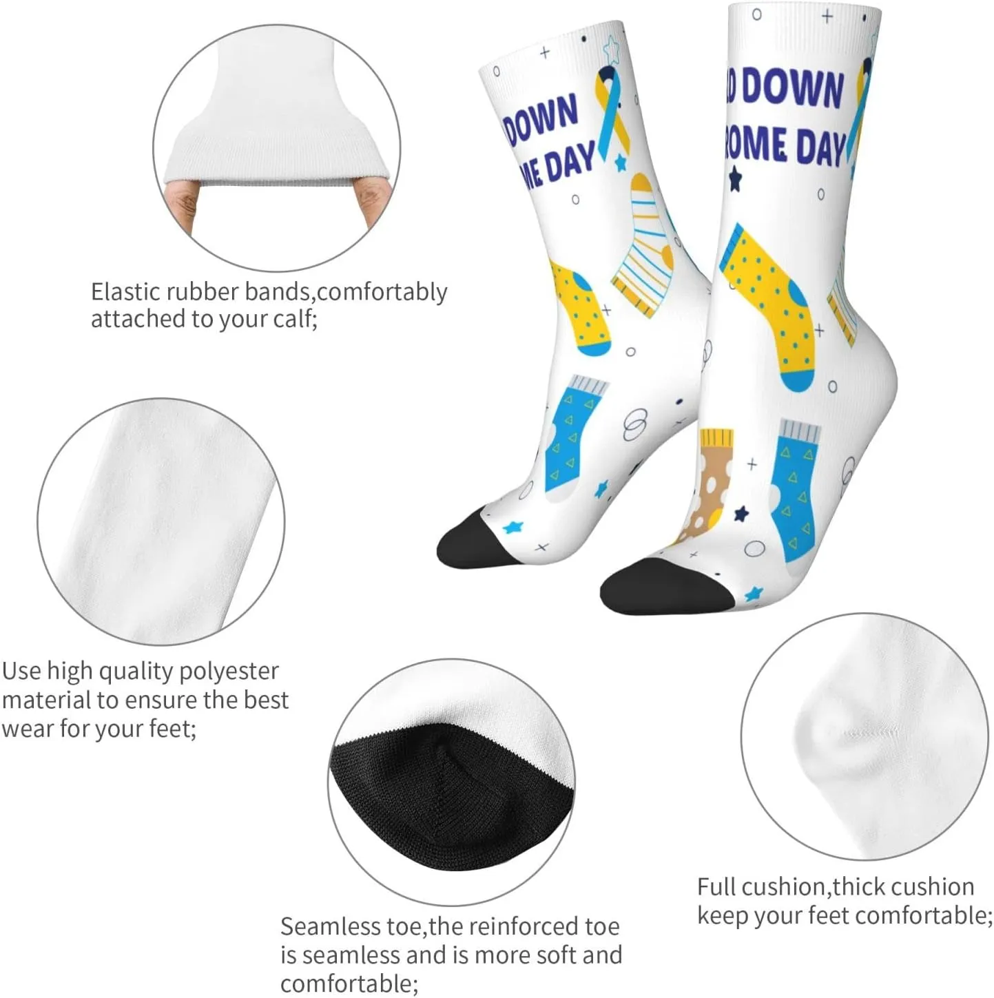 ZAZYXTJ Middle Calf Socks Crew Athletic Socks Novelty Cozy Casual Socks for Womens Mens