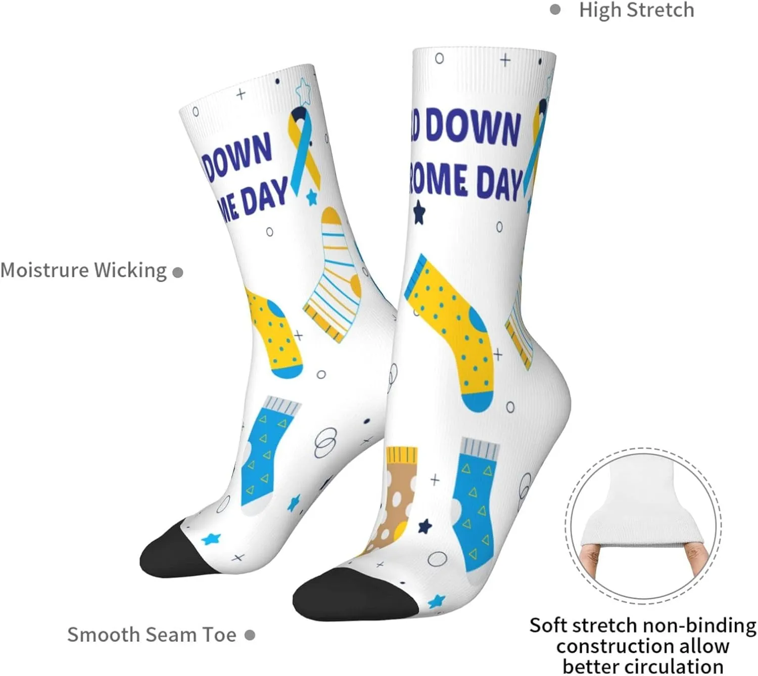 ZAZYXTJ Middle Calf Socks Crew Athletic Socks Novelty Cozy Casual Socks for Womens Mens