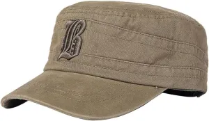 Zcargel Men Outdoor Flat Cap Casual Cap Flat Top Peaked Cap Sun-Proof Cap Short Brim Cap Adjustable Flat Cap Summer Flat Cap