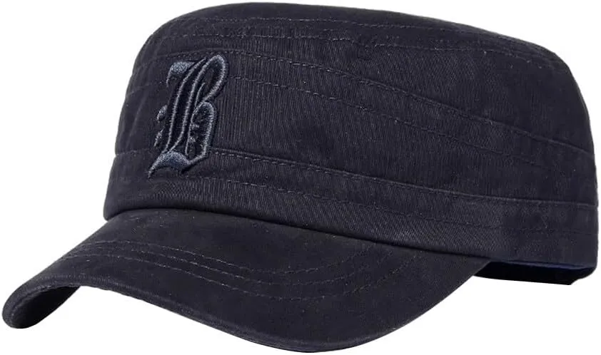 Zcargel Men Outdoor Flat Cap Casual Cap Flat Top Peaked Cap Sun-Proof Cap Short Brim Cap Adjustable Flat Cap Summer Flat Cap