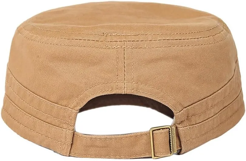 Zcargel Men Outdoor Flat Cap Casual Cap Flat Top Peaked Cap Sun-Proof Cap Short Brim Cap Adjustable Flat Cap Summer Flat Cap
