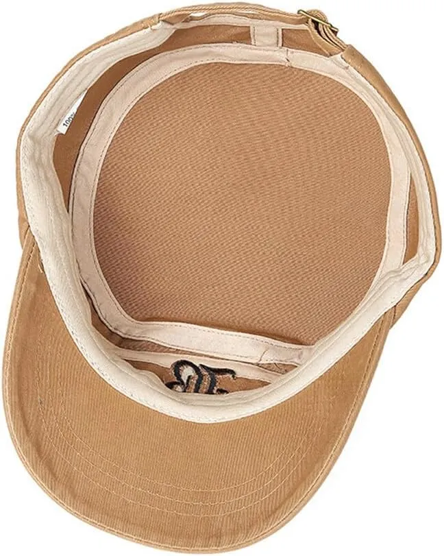 Zcargel Men Outdoor Flat Cap Casual Cap Flat Top Peaked Cap Sun-Proof Cap Short Brim Cap Adjustable Flat Cap Summer Flat Cap