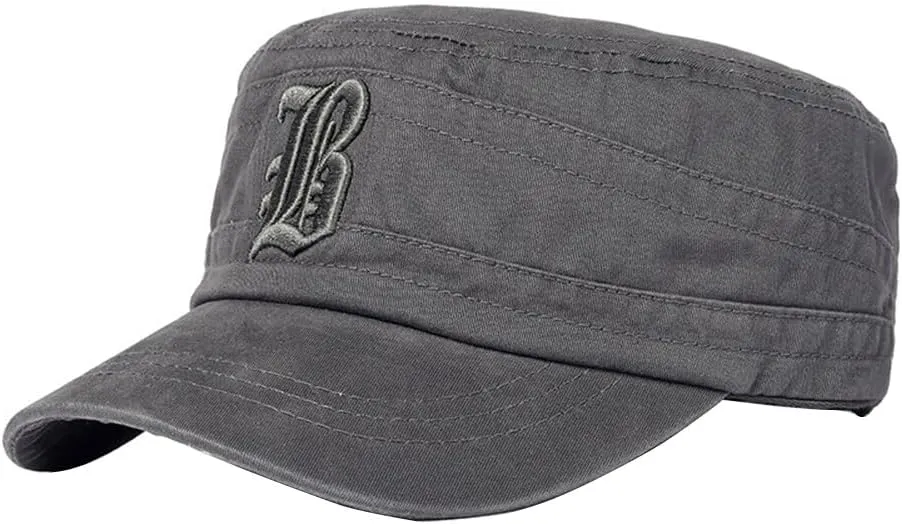 Zcargel Men Outdoor Flat Cap Casual Cap Flat Top Peaked Cap Sun-Proof Cap Short Brim Cap Adjustable Flat Cap Summer Flat Cap
