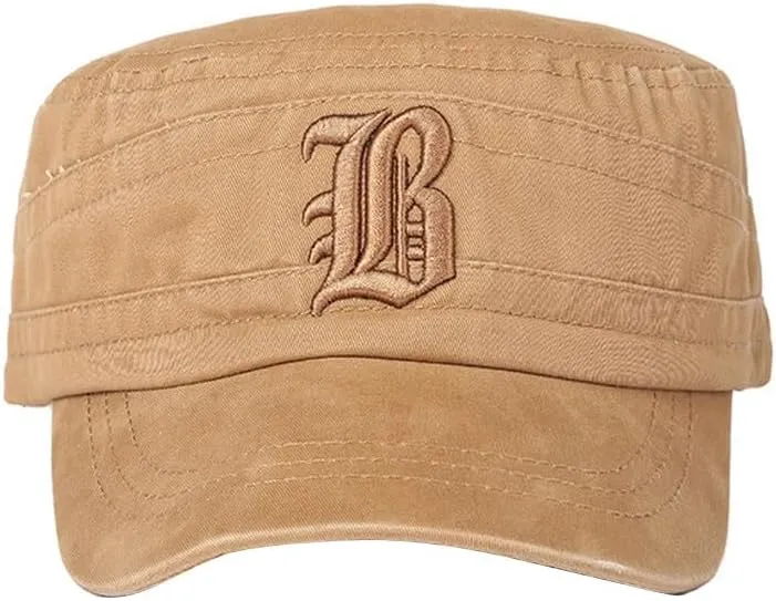 Zcargel Men Outdoor Flat Cap Casual Cap Flat Top Peaked Cap Sun-Proof Cap Short Brim Cap Adjustable Flat Cap Summer Flat Cap