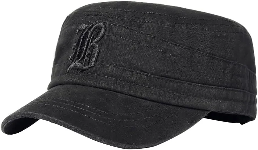 Zcargel Men Outdoor Flat Cap Casual Cap Flat Top Peaked Cap Sun-Proof Cap Short Brim Cap Adjustable Flat Cap Summer Flat Cap