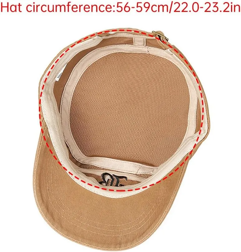 Zcargel Men Outdoor Flat Cap Casual Cap Flat Top Peaked Cap Sun-Proof Cap Short Brim Cap Adjustable Flat Cap Summer Flat Cap