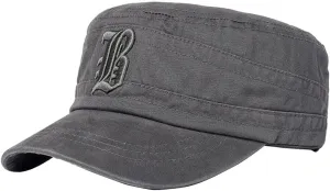 Zcargel Men Outdoor Flat Cap Casual Cap Flat Top Peaked Cap Sun-Proof Cap Short Brim Cap Adjustable Flat Cap Summer Flat Cap