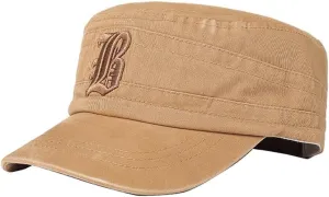 Zcargel Men Outdoor Flat Cap Casual Cap Flat Top Peaked Cap Sun-Proof Cap Short Brim Cap Adjustable Flat Cap Summer Flat Cap