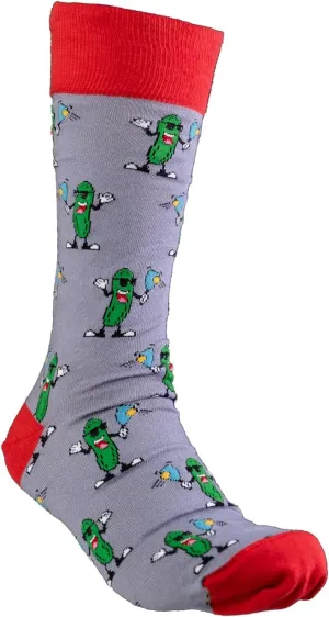 ZICCI Men Mid Calf Crew Socks Pickleball Design Casual Fancy Cotton SIZE 9 13 US Fun Colorful Novelty Art man